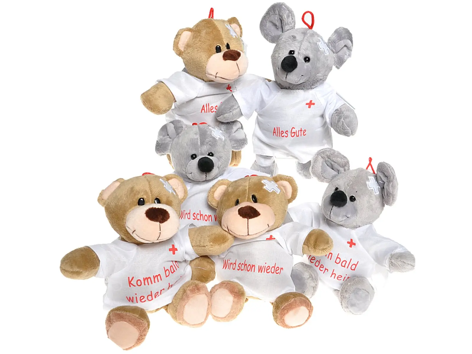 Krankenhaus Plüschbär-Maus GUDRUN, 18cm