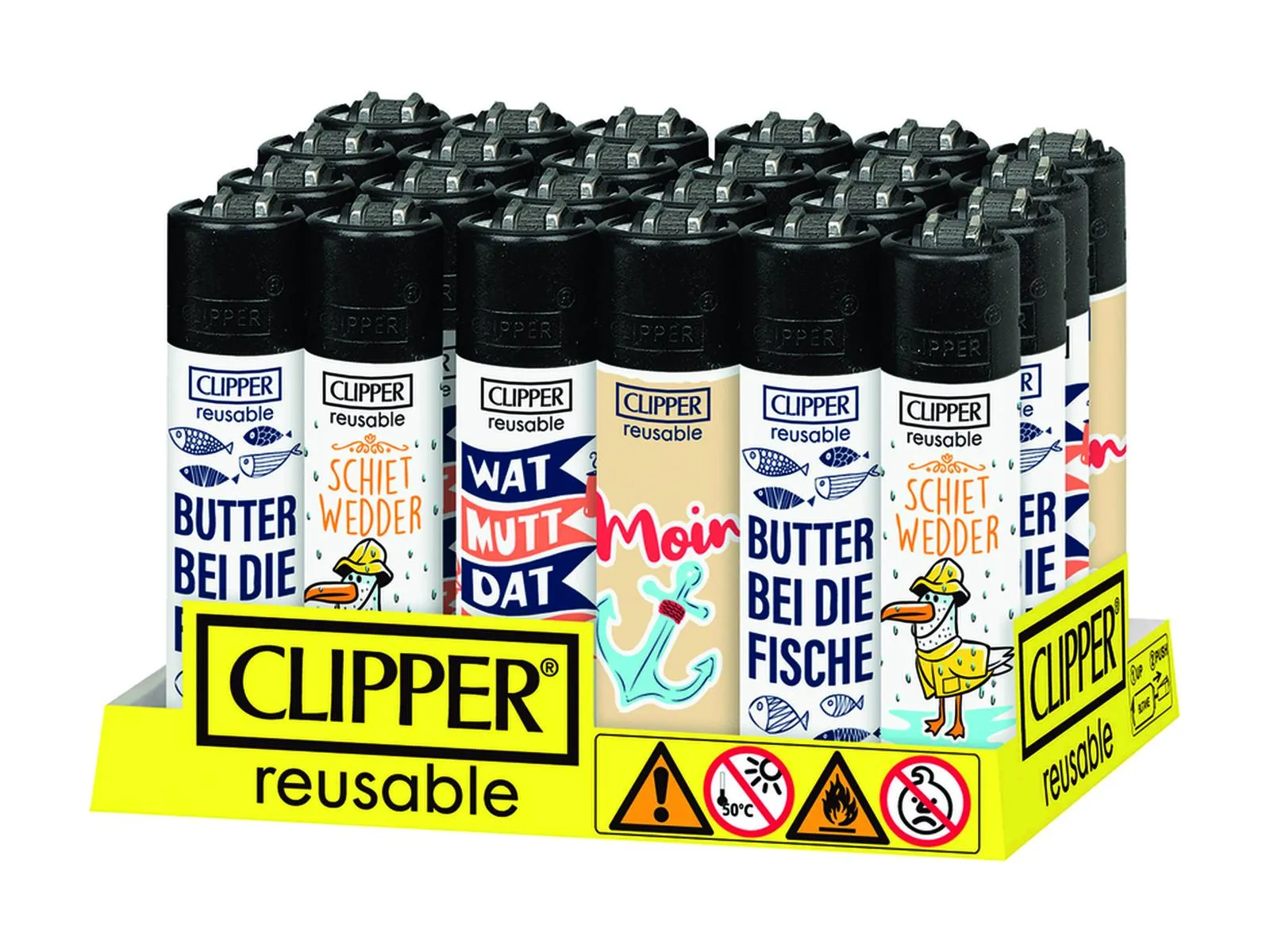 Feuerzeuge CLIPPER Nordisch, 24er Disp.